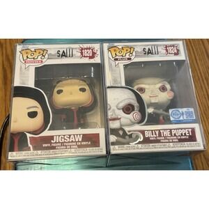 Saw Funko Pop Lot - Jigsaw 1820 and Billy the Puppet 1824 w/Protectors